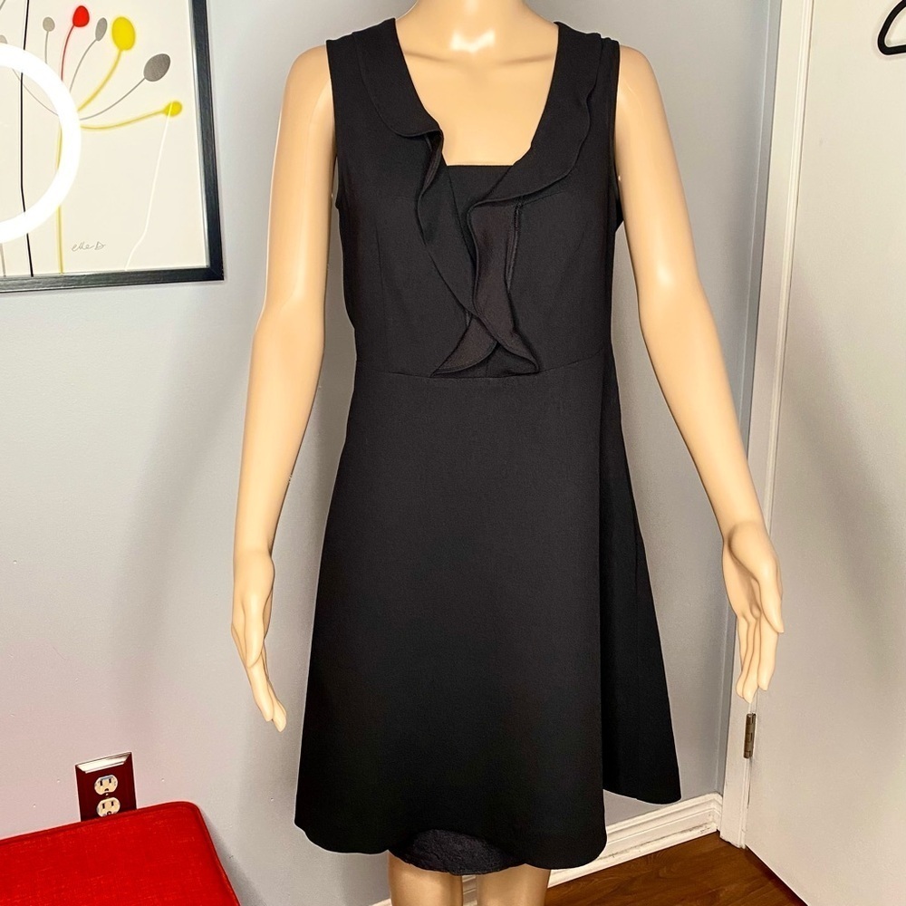 RW&CO Elegant Ruffled Black Sleeveless Dress for Simple Elegance US 8 - Picture 6 of 16
